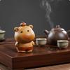 Capybara Tee-Haustier Handgefertigte Figur Niedrige Tonfigur für Geschenkeladen