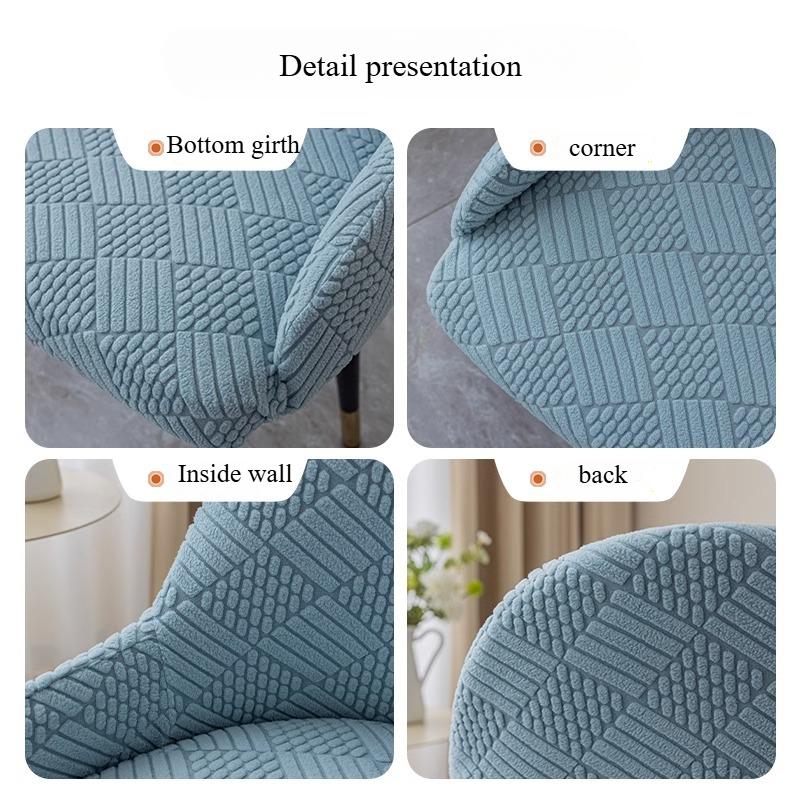 Washable Universal Curved Armchair Slipcover Elastic Stretch Chair Cover For Dining Room Knitted Patterned Chair Cover