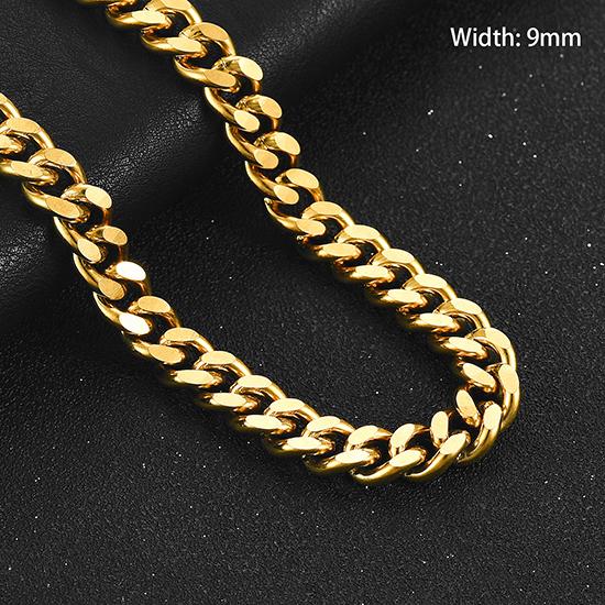 10PCS Cuban Chain 3.5/5/7/9mm Mens Necklace Stainless Steel Chain for Women Jewelry Christmas Gift