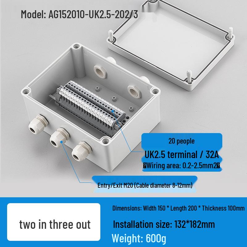Waterproof Outdoor Junction Box with Cable Terminals