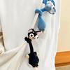 Funny Design Long Neck Key Chain Cartoon Panda Cat Dog Bag Pendant Creative Gift Monkey Pink Pig Pendant Strap Accessory