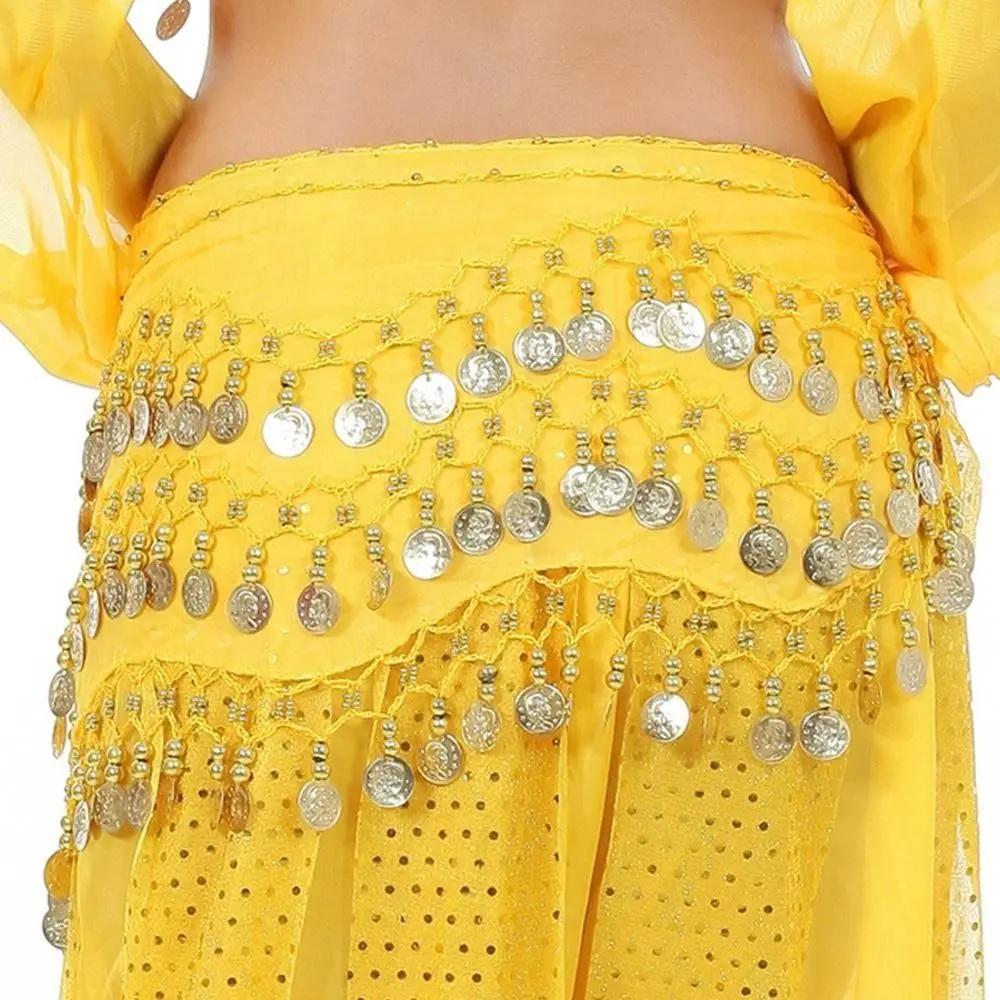 Thaïlande/Inde/Danseuse Arabe Jupe à Sequins et Franges Femmes Sexy Danse du Ventre Foulard de Hanche Ceinture Enroulable Jupe de Danseuse Costumes de Spectacle Féminins