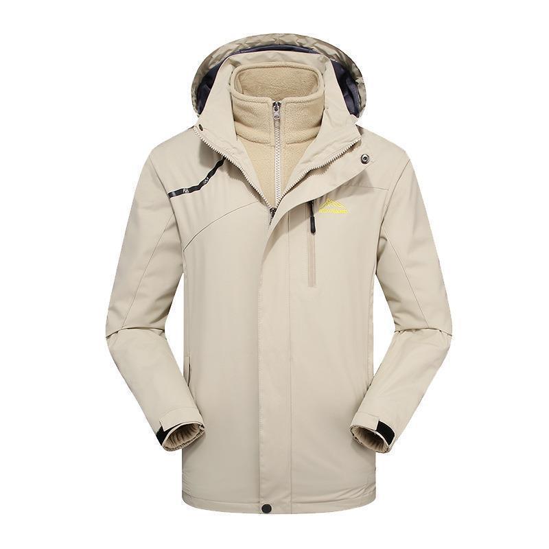 Windproof Outdoor Jacket Set: Couples  3-in-1 with Detachable Fleece for Men  Women, Ideal for Autumn  Winter