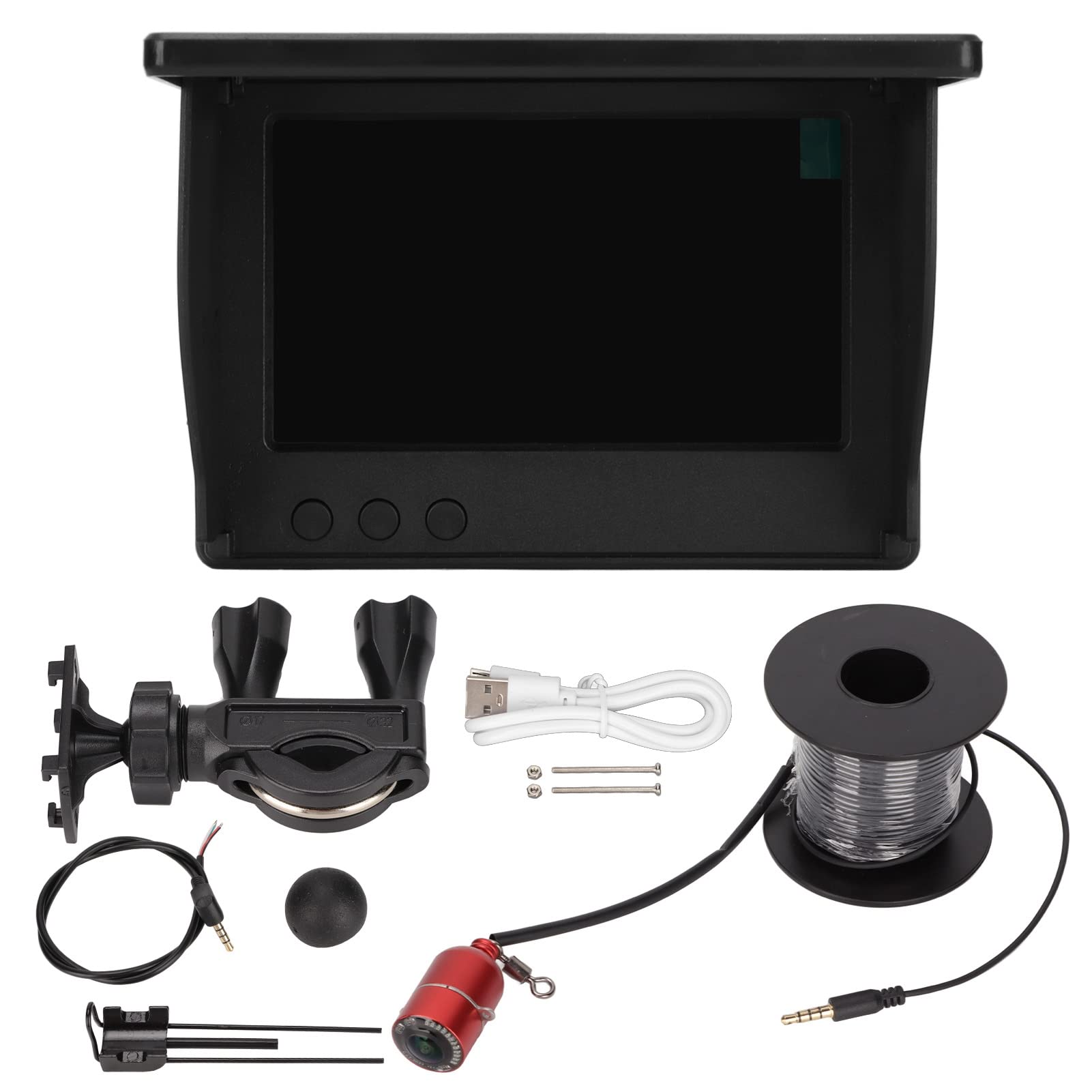 

Underwater Fishing Camera with LCD Monitor, Portable Fishing Video Camera, 190° Full Screen Video Fishcam Fish Finder, 1000cd Brightness, IP67 Waterpr