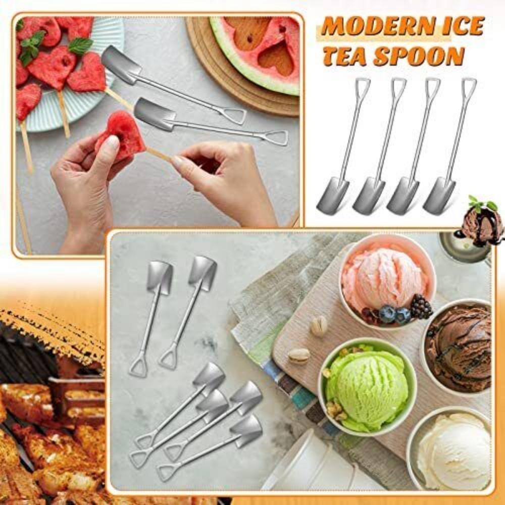 100 Stück Mini Schaufel Dessertlöffel Kaffee Eisdiele Schaufel Cocktail Zucker Joghurtlöffel Verkostung Baby Edelstahl Schaufel