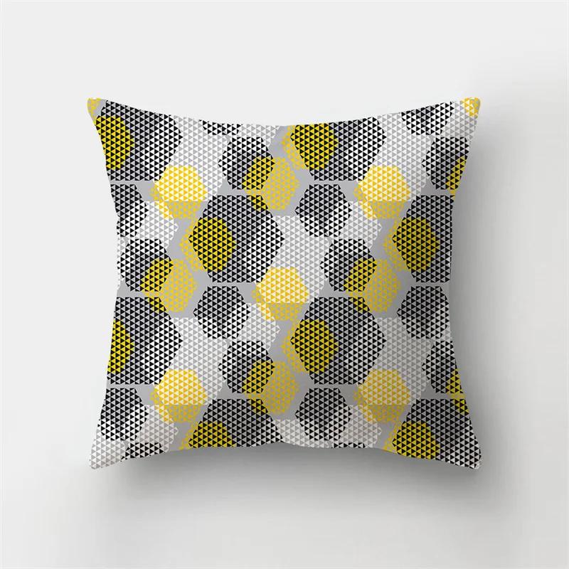45x45cm Fashion Yellow Pillowcase Cartoon Sun Duck Animal Flower Plant Cushion Cover Sofa   Home Decoration
