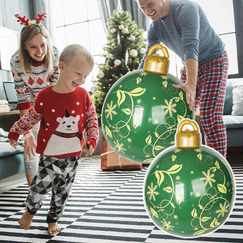Toys for Kids 60CM Outdoor Christmas Inflatable Decorated Ball Giant Christmas Inflatable Ball Christmas Tree Decorations