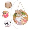 Easter Wooden Bunny Hanging Sign Decor Happy Easter Door Ornament Home Wall Rustic Bow Plant Decorative Plaque Festival Party
