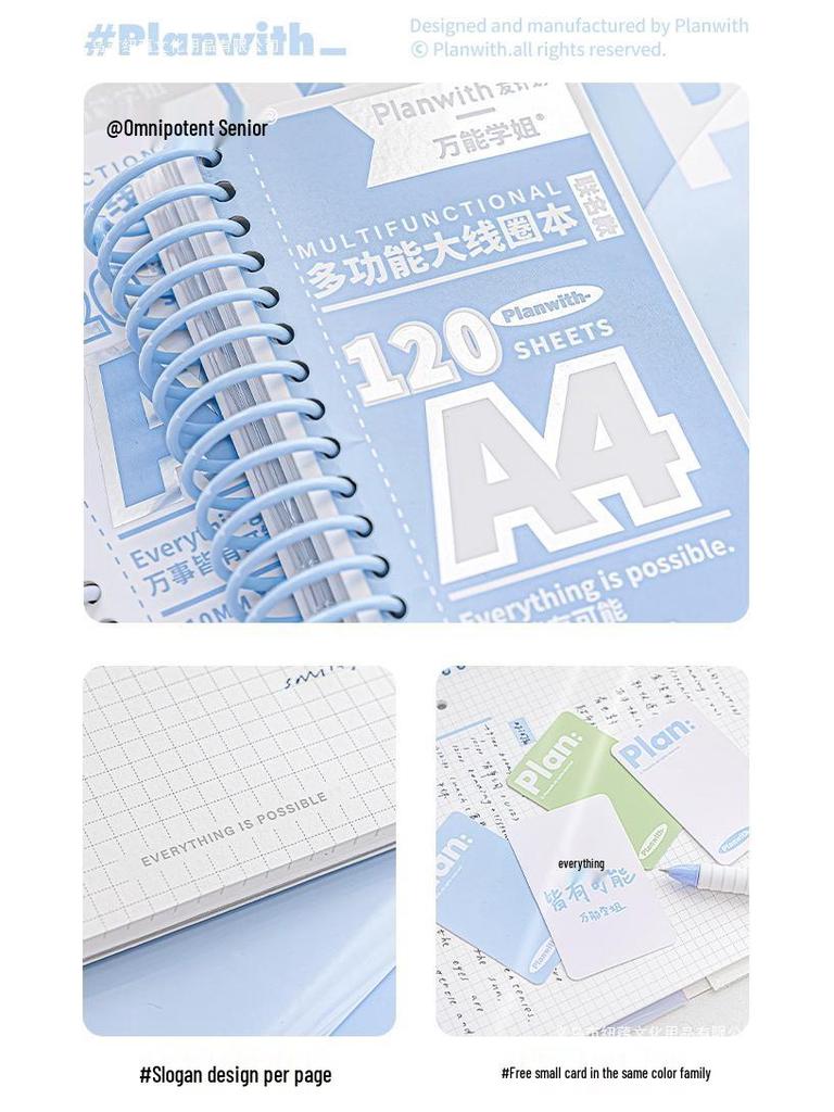 A4 Spiral Loose-Leaf Notebook for Junior High Students - Error Correction & Note-Taking, 2025 Japanese/Korean Style