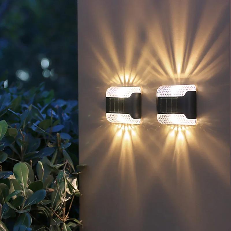 Waterproof LED Solar Lamp Outdoor Garden Ambient Lighting Decoration Up & Down Lights Stair Yard Fence Color Change Wall Light