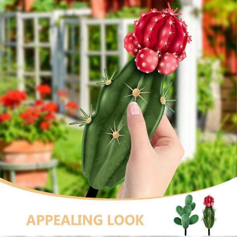 Decorative Garden Inserts,Cactus Lawn Sign Stake - Outdoor Cactus Statue Sculpture Ornament for Garden Lawn Ground Yard