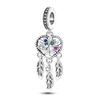 S925 Silver Charming Dreamcatcher Pendant Bracelet Accessory Colorful Moon Star Beads DIY Jewelry Making Craft Supplies
