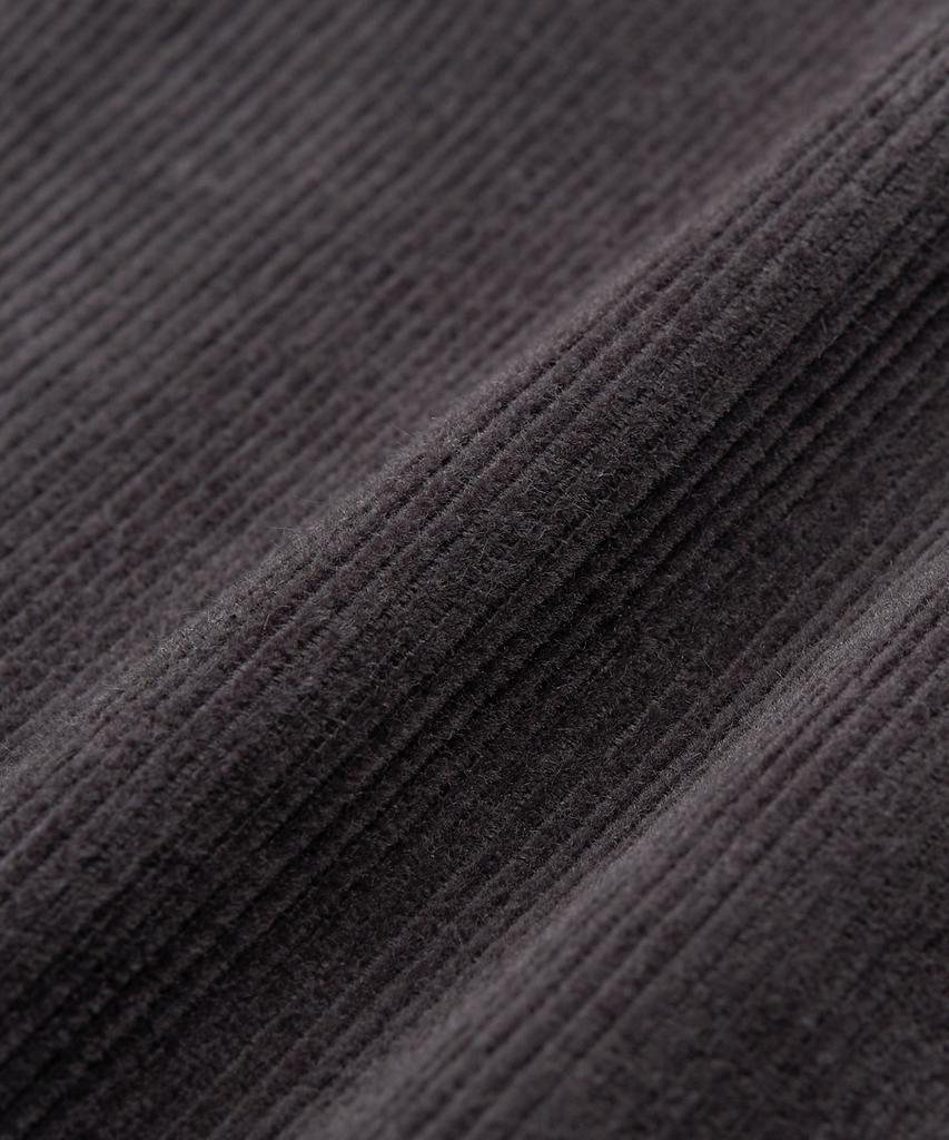 EXCONTAINER One-Pleat Wide Corduroy Pants (Charcoal)
