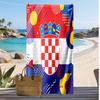 Chorwacja Piłka Nożna Nadruk Ręcznik Plażowy Szybkoschnący Super Chłonny Miękki Ręcznik Kąpielowy do Pływania Plaży Podróży Wentylator Pamiątka Prezent