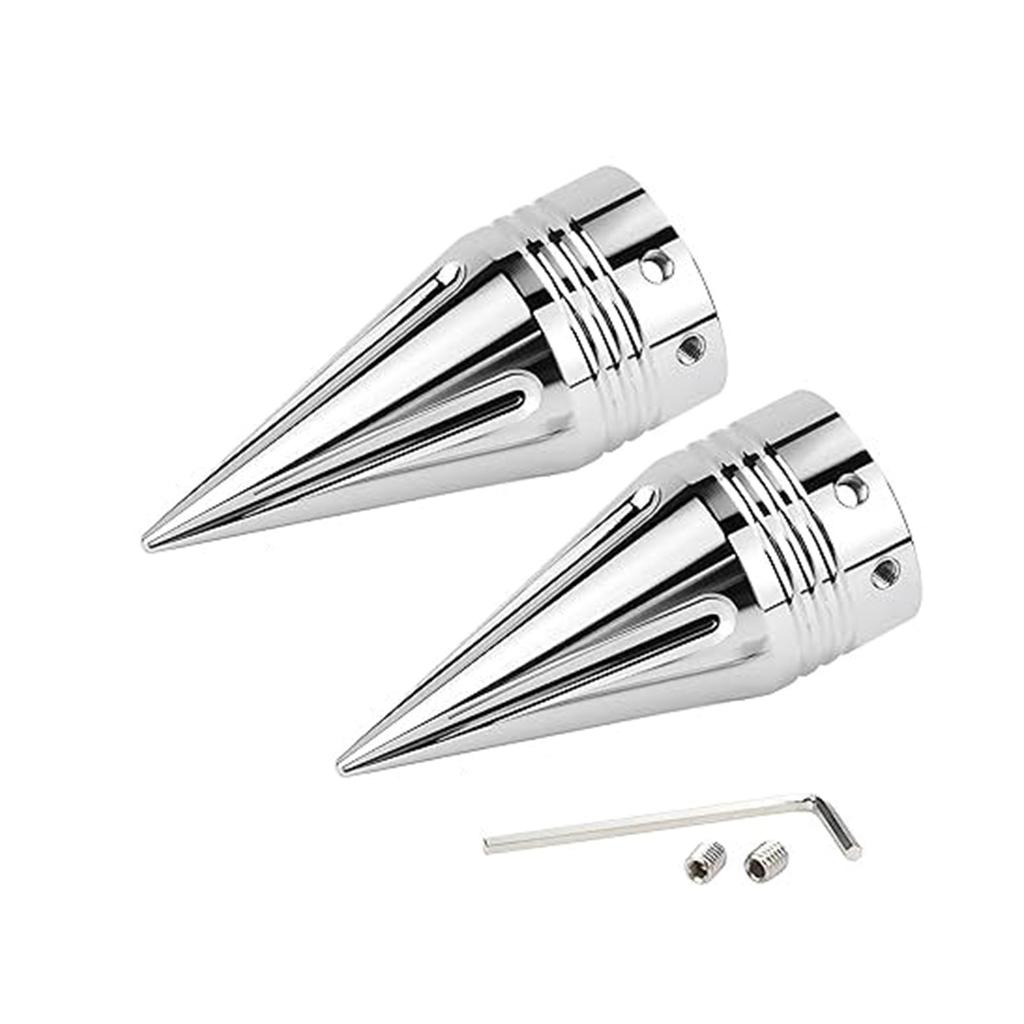 1 Paar Motorrad-Vorderachsmutternabdeckungen für Road King Fat Boy Dyna, Ersatz 3,6 Zoll, links und rechts, Spike-Vorderachskappen