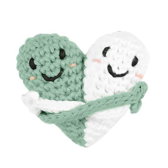 Crochet Pocket Hearts Two Hugging Hearts Handmade Crocheted Pocket Hug Heart Crochet Toy Long Distance Relationship Gifts for Lover Family And Friend