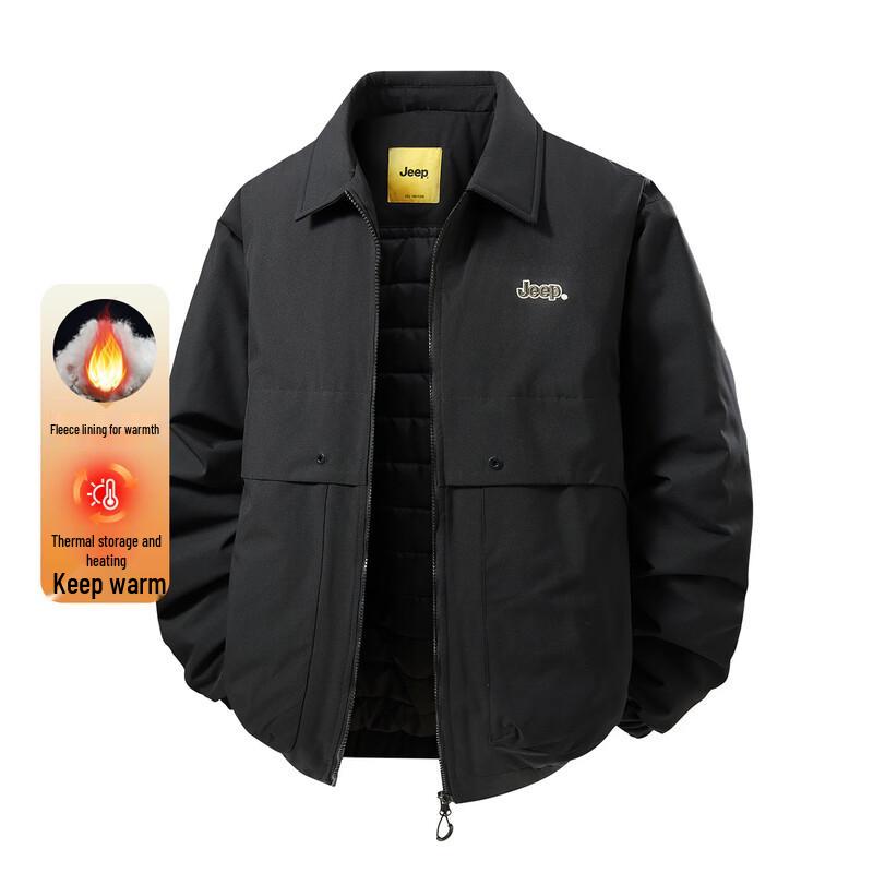 JEEP Men s Casual Loose Lapel Padded Jacket XL