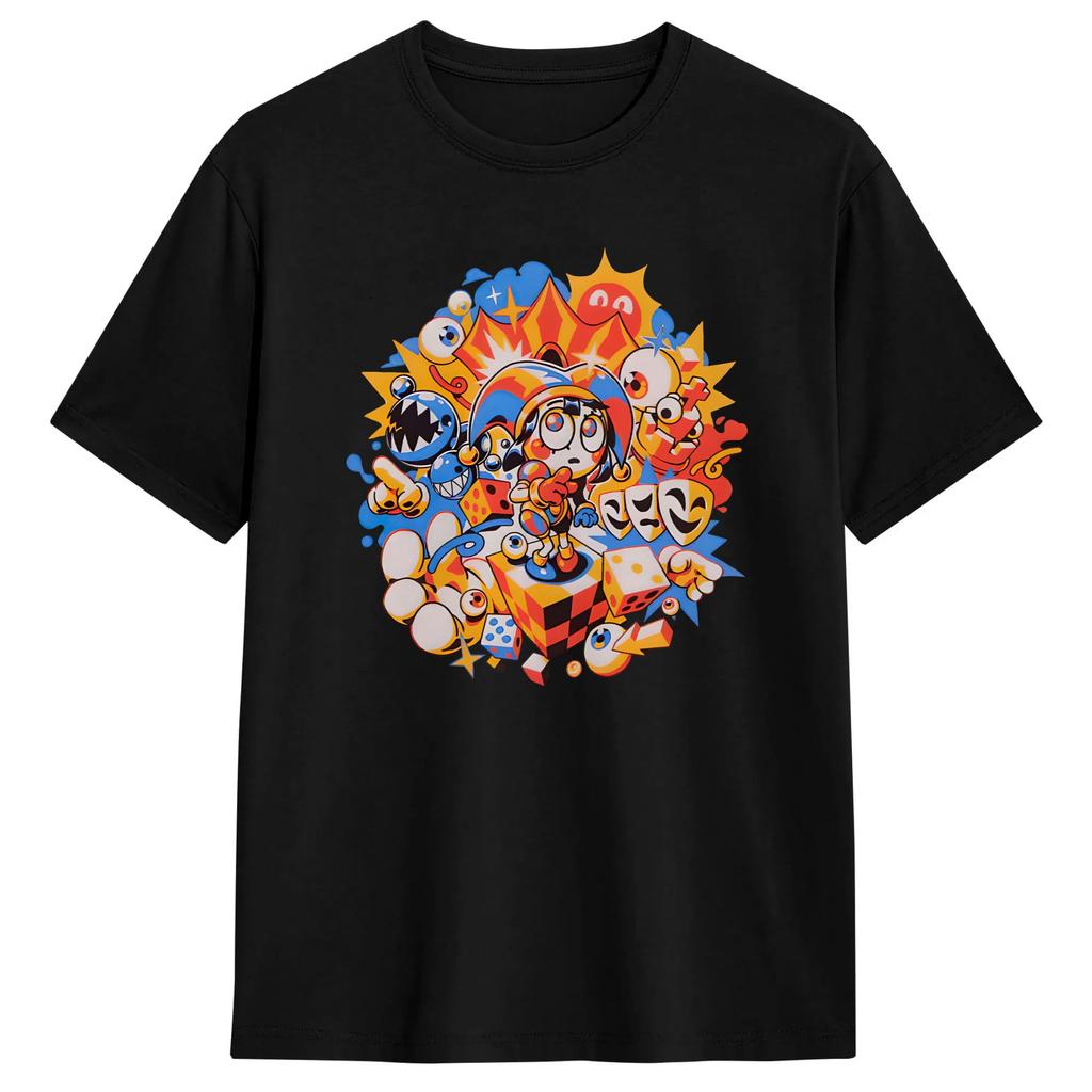 Cartoon Digatal Circus Unisex T Shirts Humor Tee Shirt Short Sleeve Round Neck TShirts Cotton Gift Idea Clothes