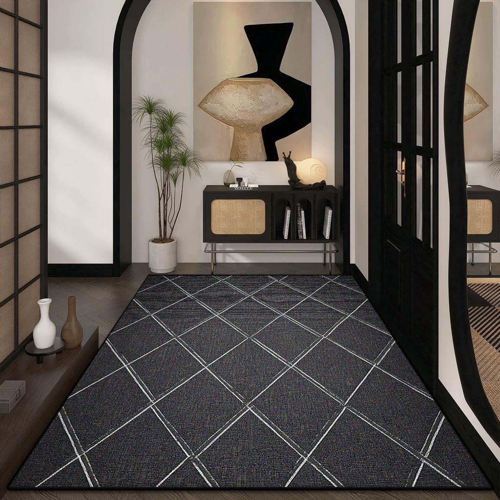 Simple Style Large Living Room Carpet Retro Striped Decoration Home Washable Rug Lounge Office Coffee Tables Flannel Floor Mats