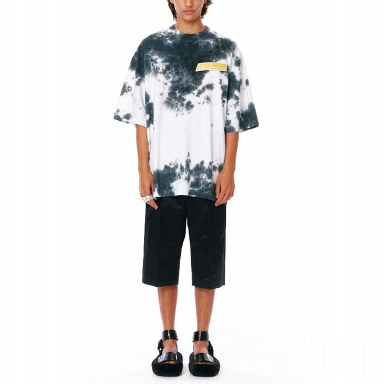 WE11DONE T-Shirts Unisex White Crew Neck Moderate Straight Fit WD-TT1-22-624-U-BK