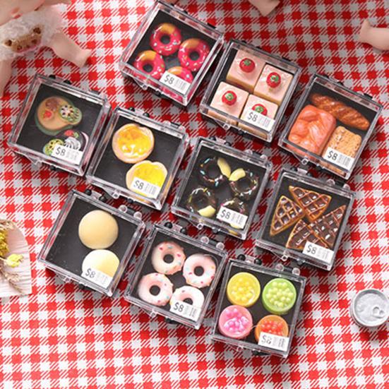 Practical Realistic Pretend Play Compact 1/12 Mini House Boxed Cake Model Kitchen Food Toy for Home Miniature