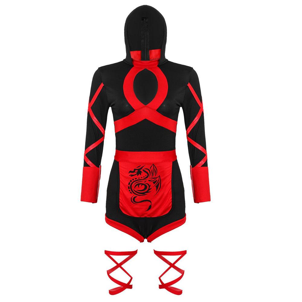 Halloween Hot Women Adult Sexy Ninja Costume Anime  Dragon Ninja Costume Cosplay One-Piece Garment Jumpsuit Uniform Sexy Suit