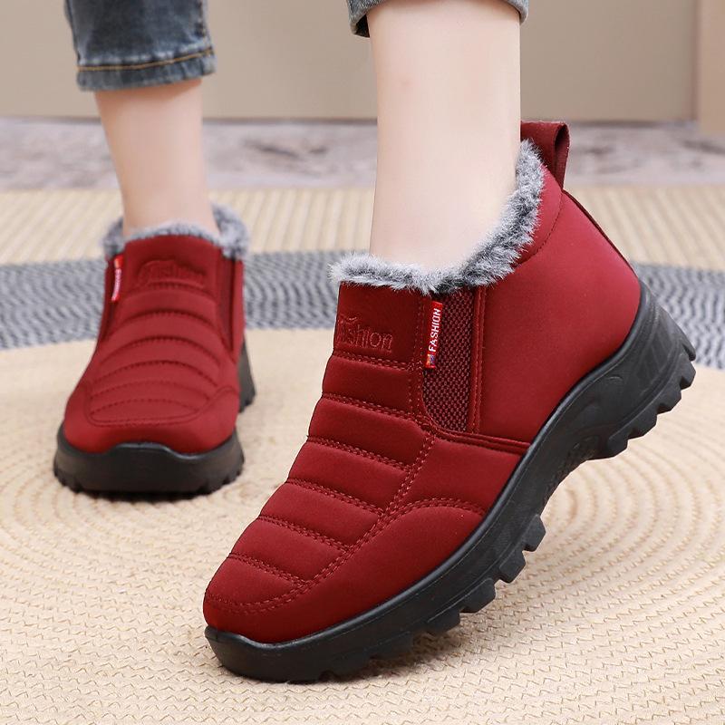 Winter Plush and Thick Mid Top Snow Boots Lightweight and Warm for Middle-aged and Elderly Mothers Cotton Shoes for Women