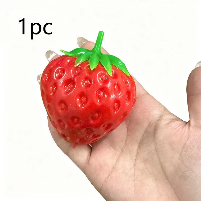 Simulation Strawberry Crunchy Stress Ball Pinching Toy Reduce Stress Slow Rebound Soft Fruit Shape Pinch Toy Sensory Toy Gifts