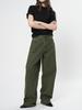 Louvre Spring Retro Low-Waist Loose-Fit Slim Green Women's Overalls