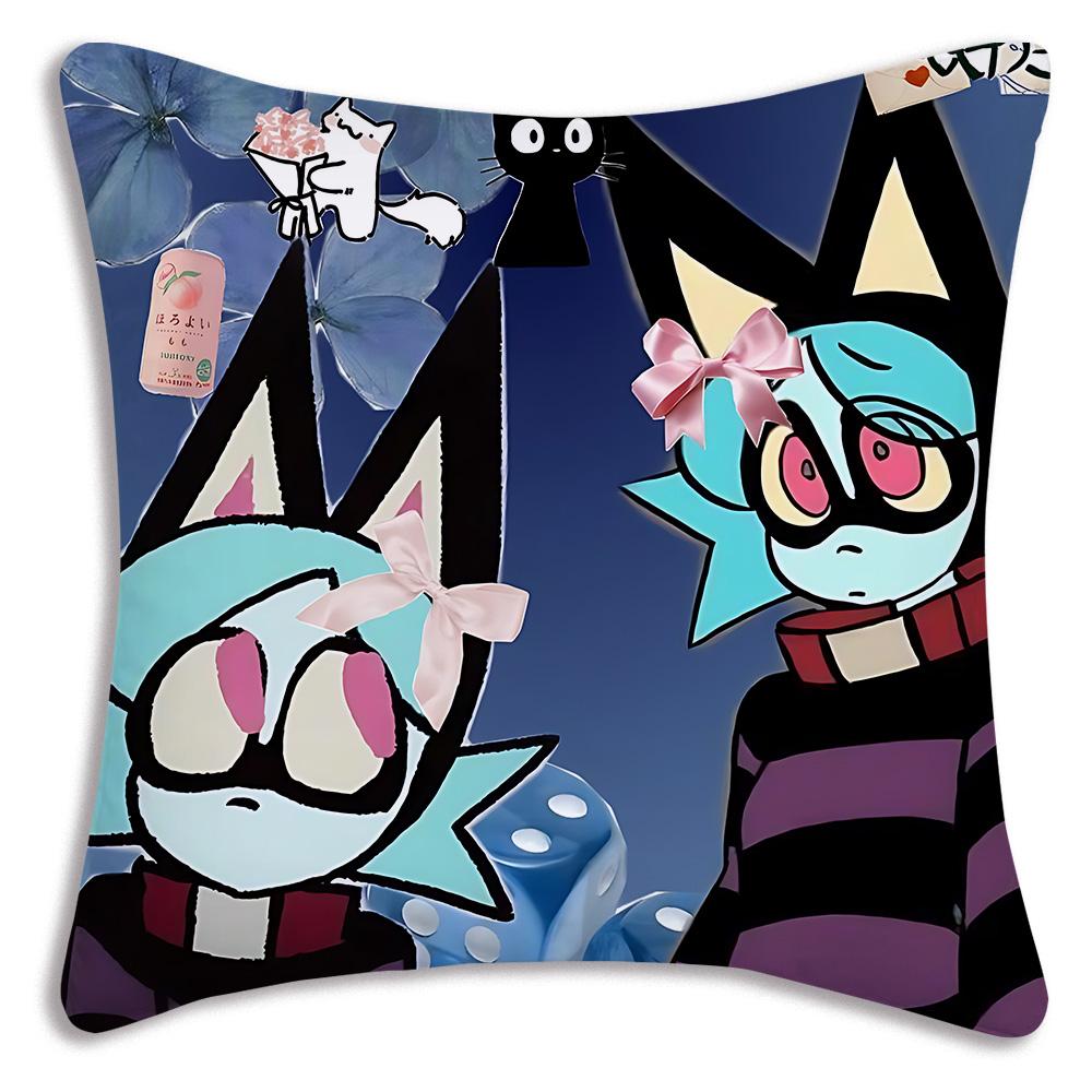 Anime P-Psychocuties Pillow Covers Cartoon Sofa Decorative Home Double-sided Printing Short Plush Cute Cushion Cover