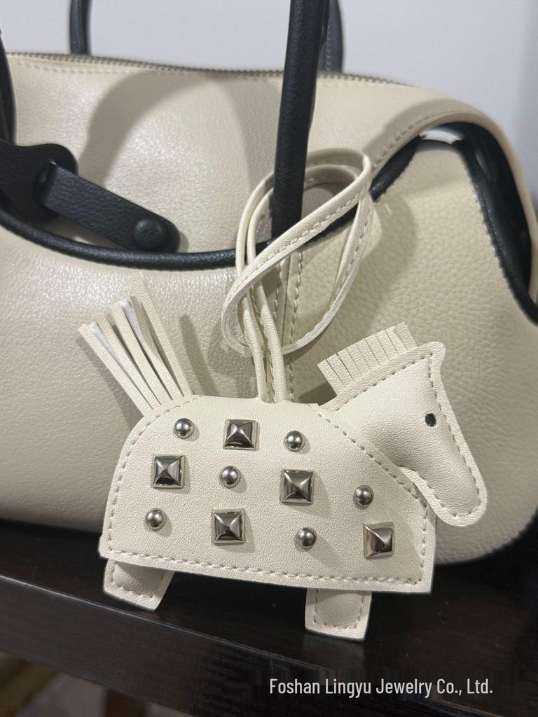 Personalized Leather Pony Bag Charm - Versatile, Cute Hanging Ornament