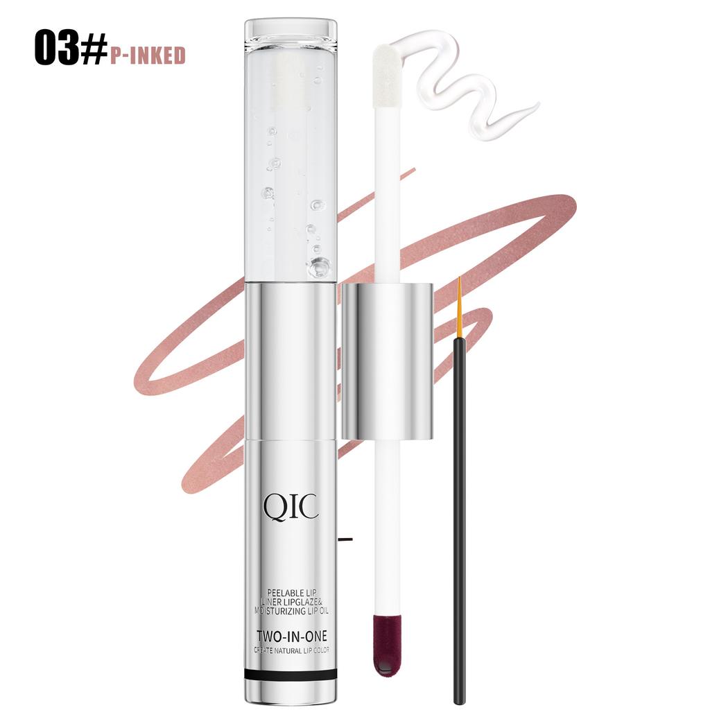 Double Head Tear Lip Glaze + Lip Moisturizing Oil, Matte Matte Surface Waterproof, Non-Fading, Non-Sticking Cup Tear Lipstick Lip Gloss