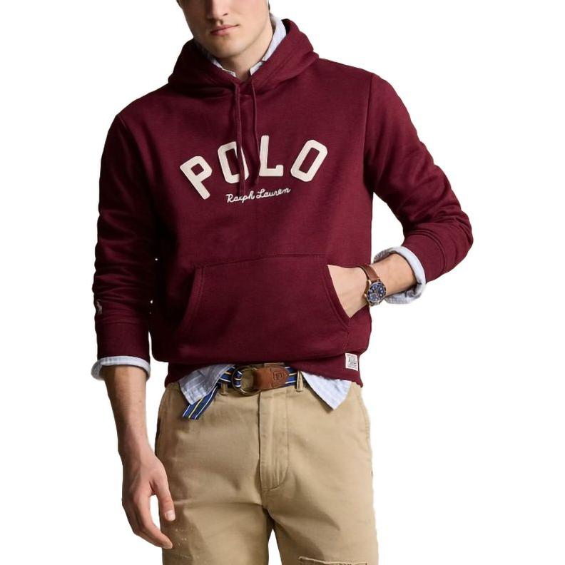 Polo Ralph Lauren Mikina s kapucí a potiskem písmen s dlouhým rukávem Pánská mikina Červená 710952040-004