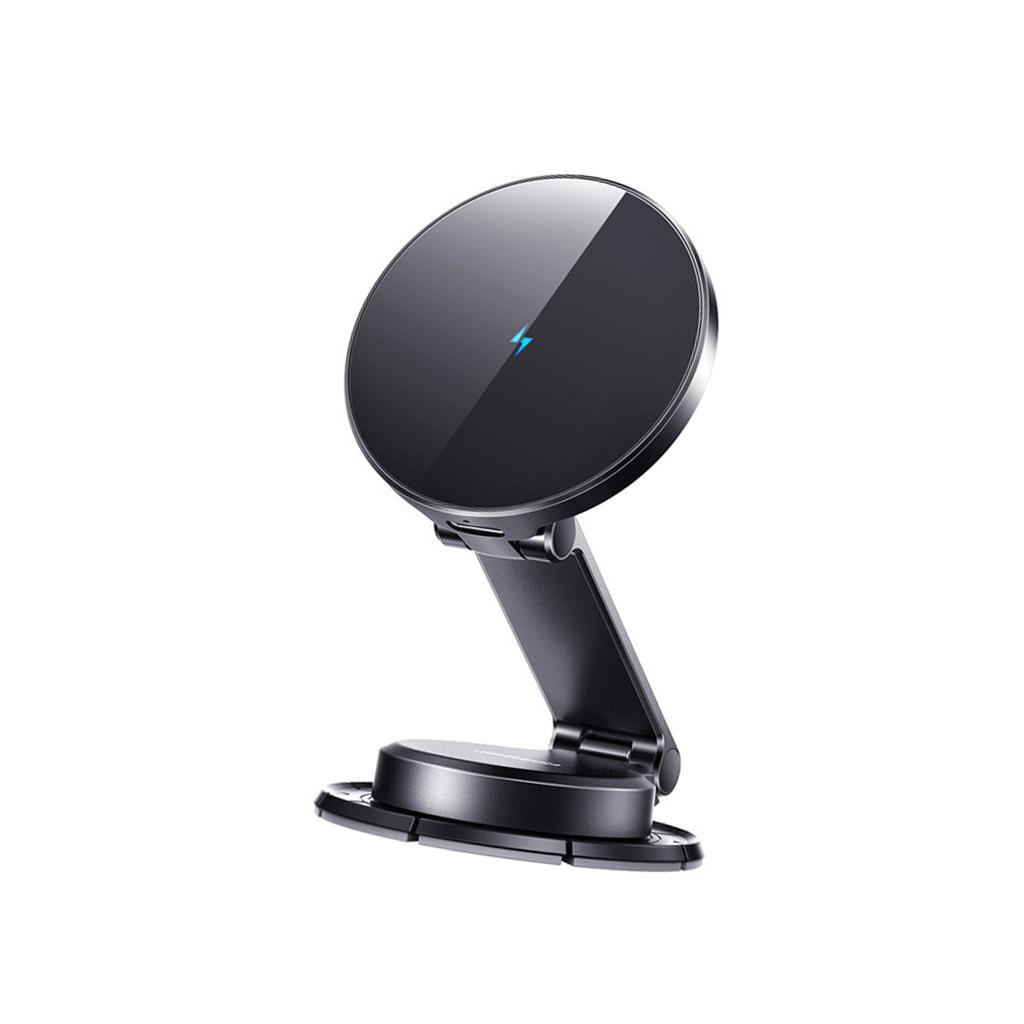 Foldable Magnetic Phone Holder for Car with 15W Fast Wireless Charging Adjustable Angles Antislip Universal