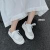 2025 summer new woven hollow through mesh platform casual board shoes women's shoes lace-up sports shoes versatile breathable tide