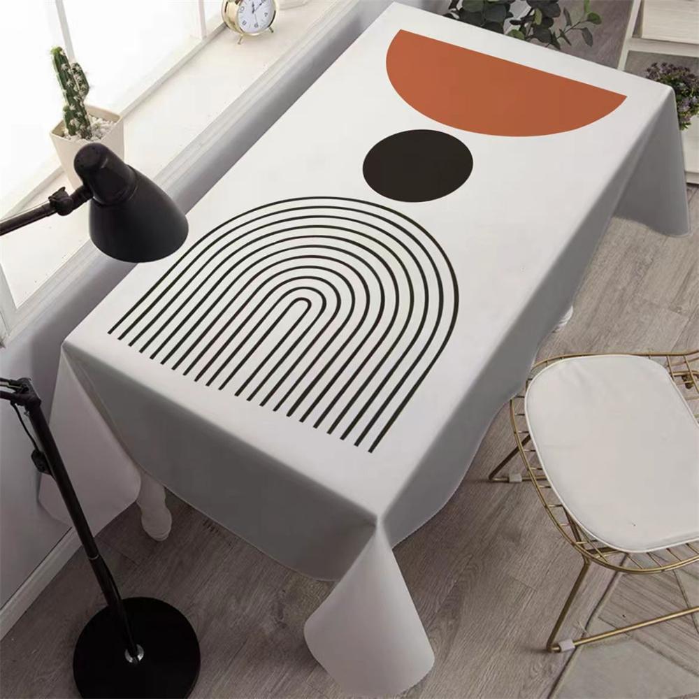 Jednoduchý voděodolný ubrus v severském stylu Obdélníkový potah na stůl Jídelní Podložka na konferenční stolek do kuchyně Obývacího pokoje Nappe Tapete