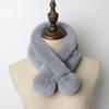 Faux Fur Plush Student Gift Windproof Fur Ball Cross Scarf Neckerchief Plush Scarfs Warm Bib