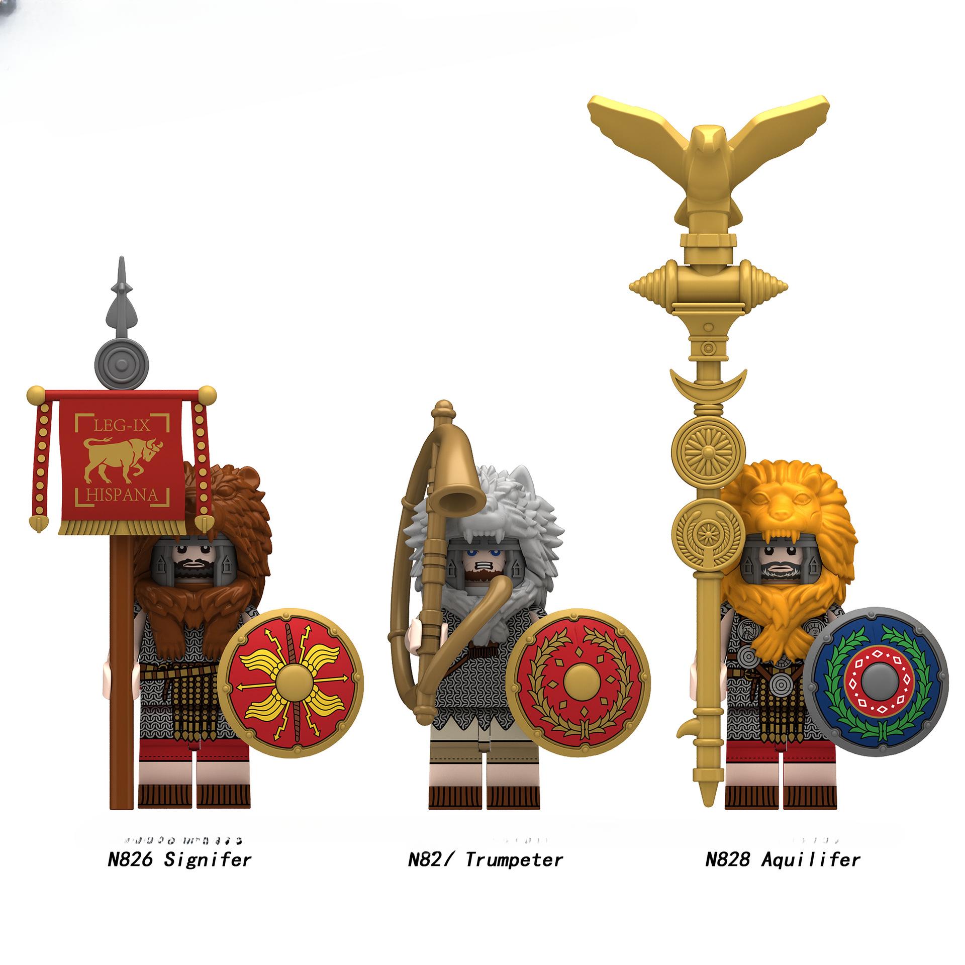 

Roman Signifer Mini Building Block Dolls Action Figures Bricks Trumpeter Aquilifer Assembly Toys for Children N826-828