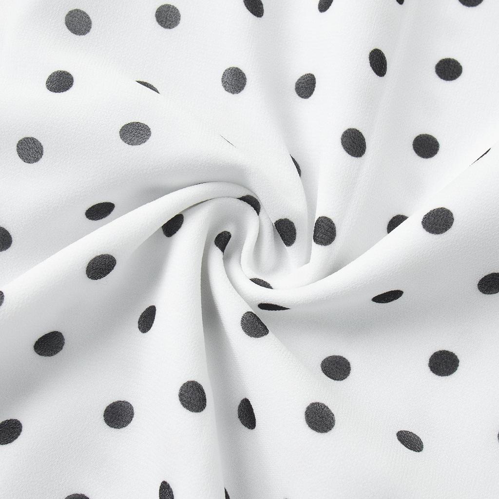 Summer Polka Dot Matching Set Sexy Tie-front Halter Top Low-waist Midi Skirt Y2K Hot Girl Outfit For Women
