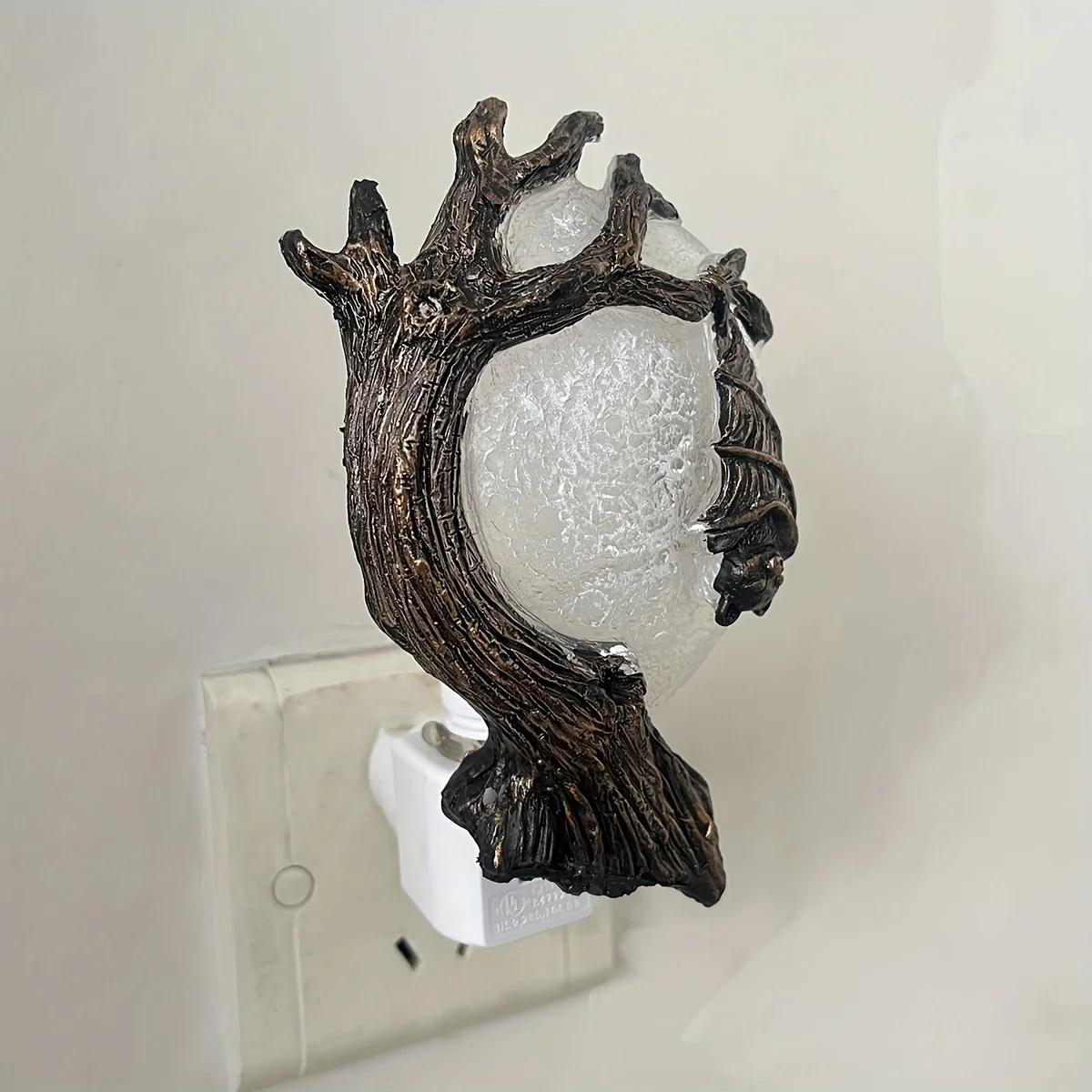 

Готическая лампа в виде ворона и летучей мыши, полимерная настенная скульптура ворона, украшение на Хэллоуин, ночник с эффектом свечи, жуткий домашний декор, коллекционный