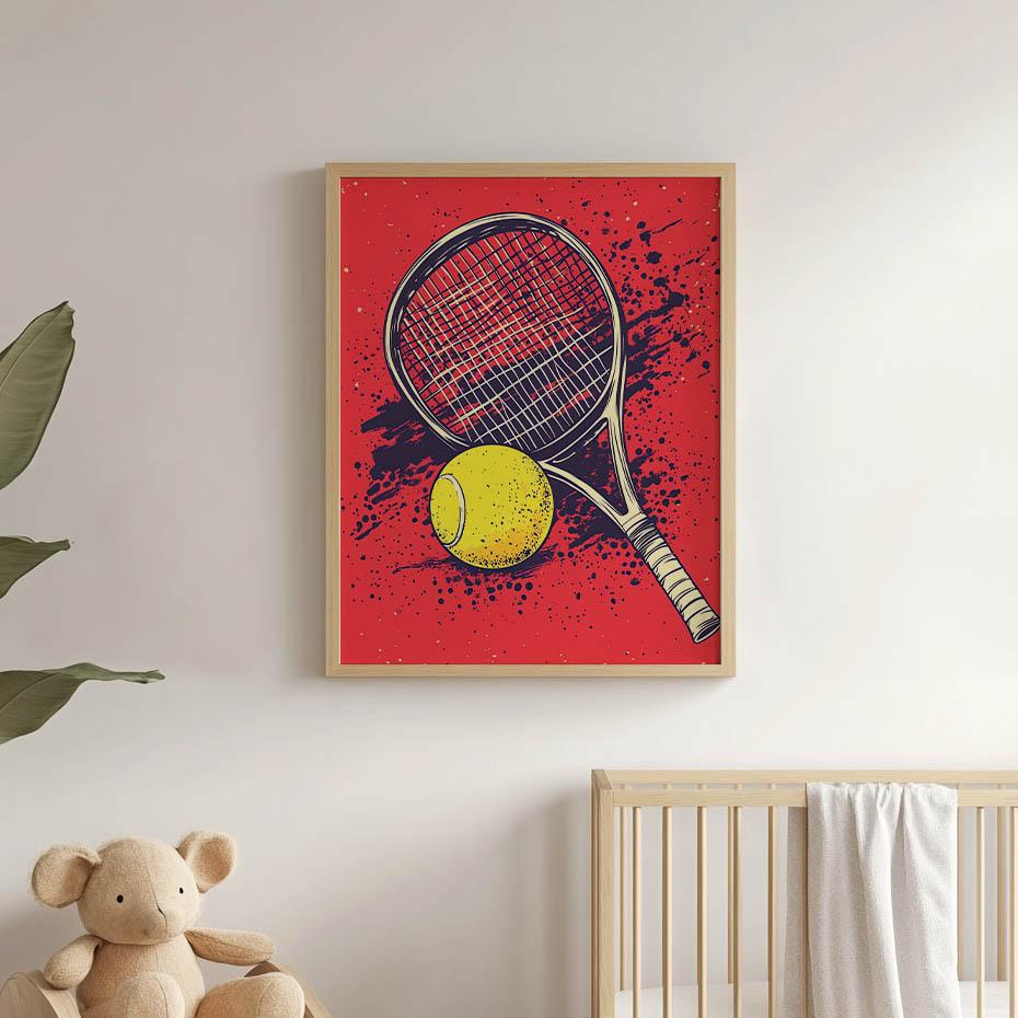 Plakat Tenisowa Pasja Plakat Tenisowa Pasja, 40X50 Cm, Rama Aluminiowa Czarna, Papier Matowy 230 Gsm