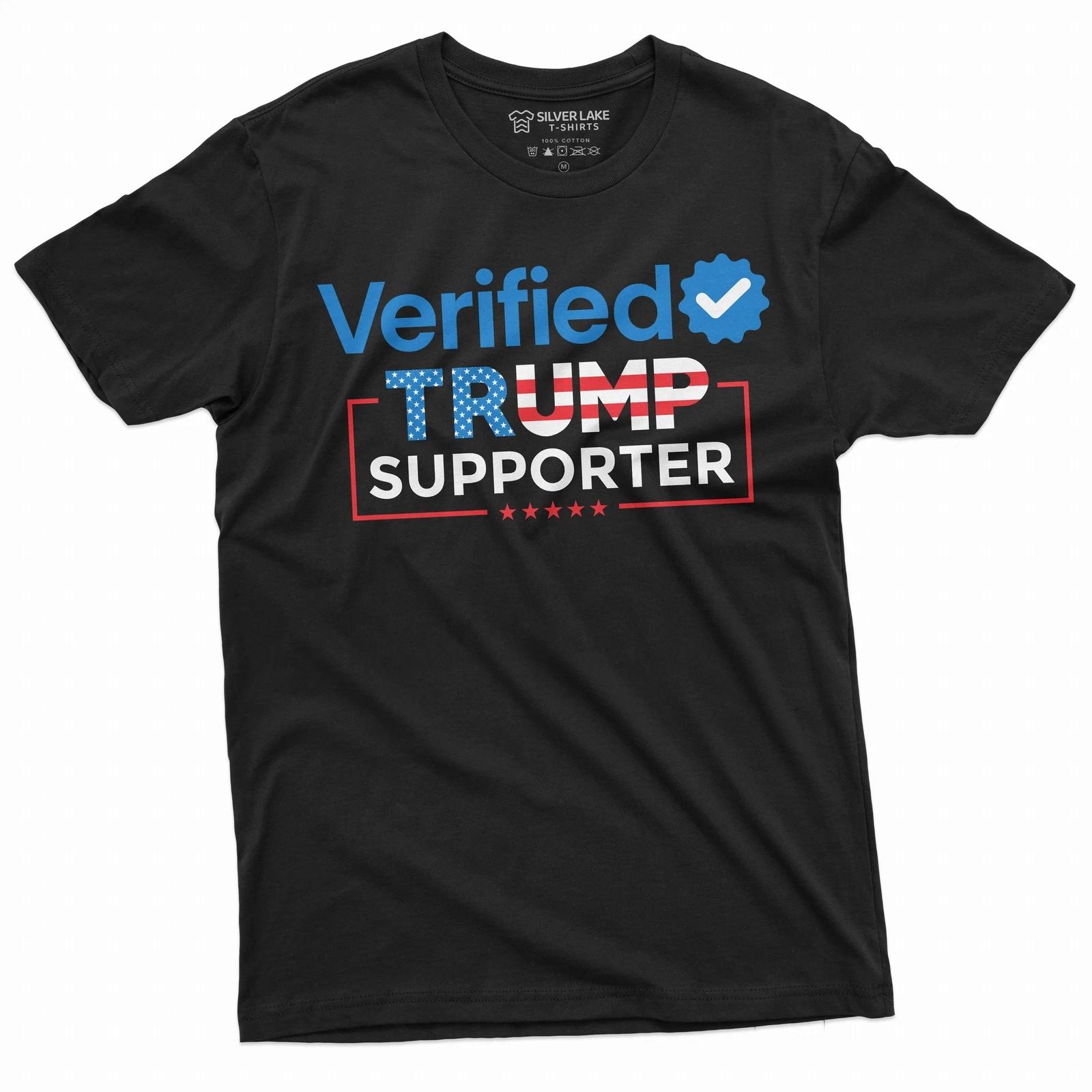Men s Verified Trump supporter T-shirt DJT 2024 presidential elections USA tee XS