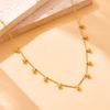 DIEYURO 316L Stainless Steel Golden Round Ball Necklace For Womens New Exquisite Cute Trendy Bead Neck Chain Jewelry Gift
