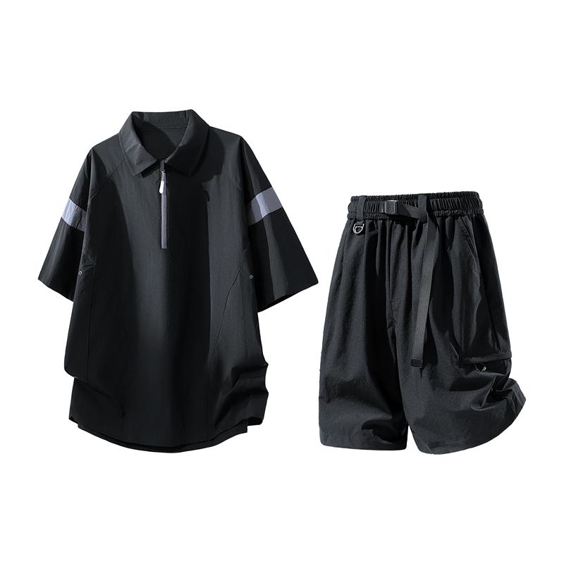 Casual Set, Short Sleeved Set, Men's Summer Casual Two-piece Set