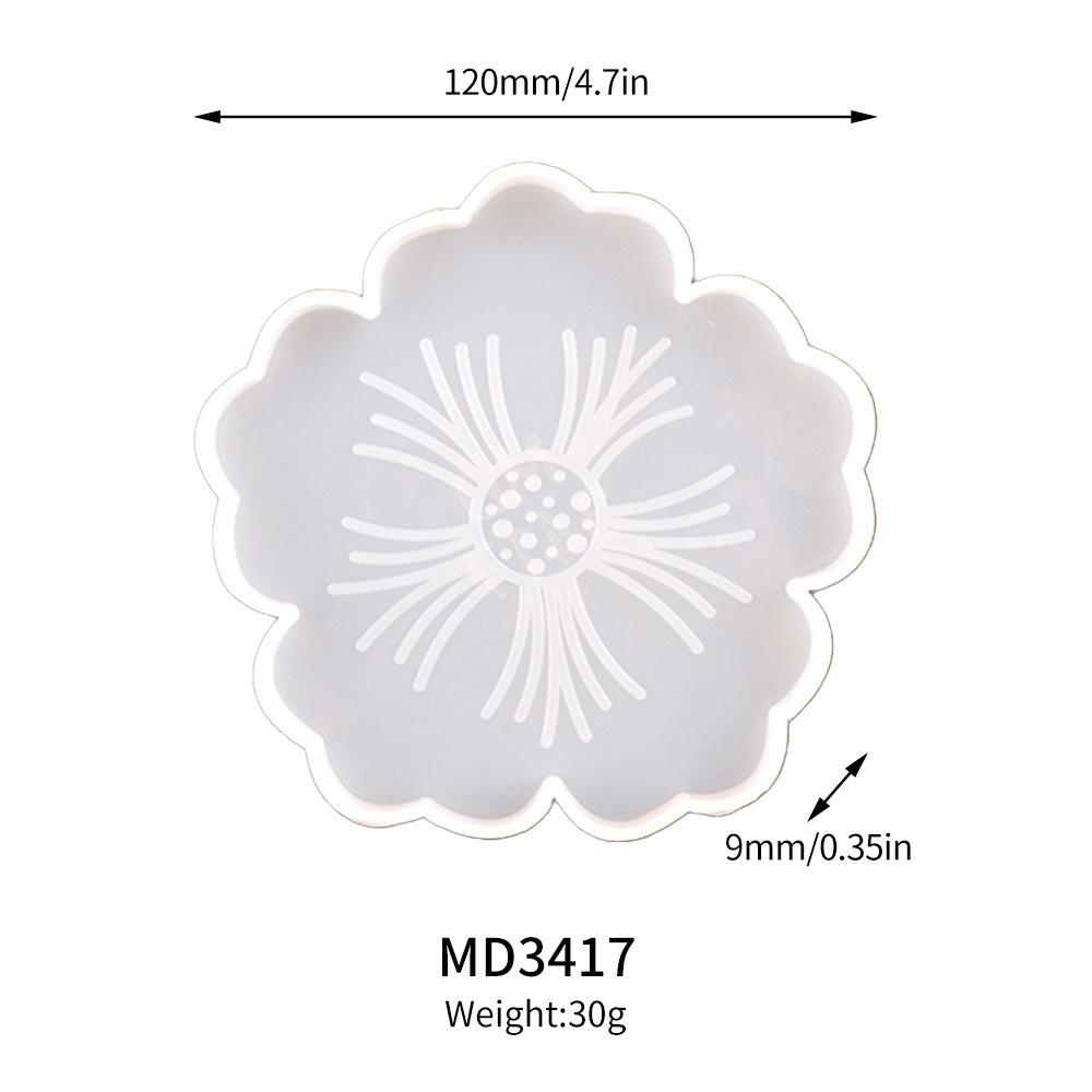 Sakura Cherry Blossom Flower Coaster Silicone Mold for Epoxy Resin Tea Tray Plate Mould Home Decoration