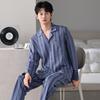 Pure Cotton Pajamas Men'S Spring And Autumn Long-Sleeved Cotton Autumn And Winter Thin Large-Size Loungewear Set