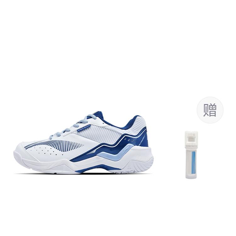 Li Ning Thunder Sonic Boom Cushioning Slip Resistant Abrasion Resistant Low top Badminton Shoes Unisex White Blue AYTV005-1