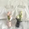 Transparent Transparent PVC Handbag Water Proof Single Stem Rose Flower Bouquet Bag Fresh Flower Hand-held Design