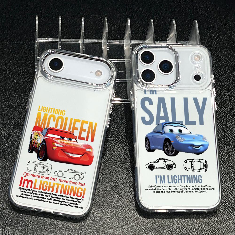 Cartoon Cars McQueens Sallys Phone Case for Apple iPhone 17 Air 16 16e 15 14 13 12 11 Pro Max X Xs XR 8 Plus Luxury Clear Cover