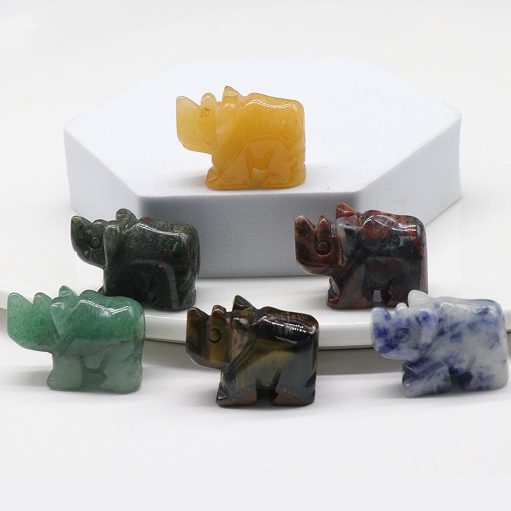 1 τμχ Άγαλμα ρινόκερου Φυσικές πέτρες Ροζ χαλαζίας Σκαλιστά ειδώλια ζώων Θεραπευτικά κρύσταλλα Διακόσμηση δωματίου Διακοσμητικό μπιχλιμπίδι χειροτεχνίας πολύτιμων λίθων